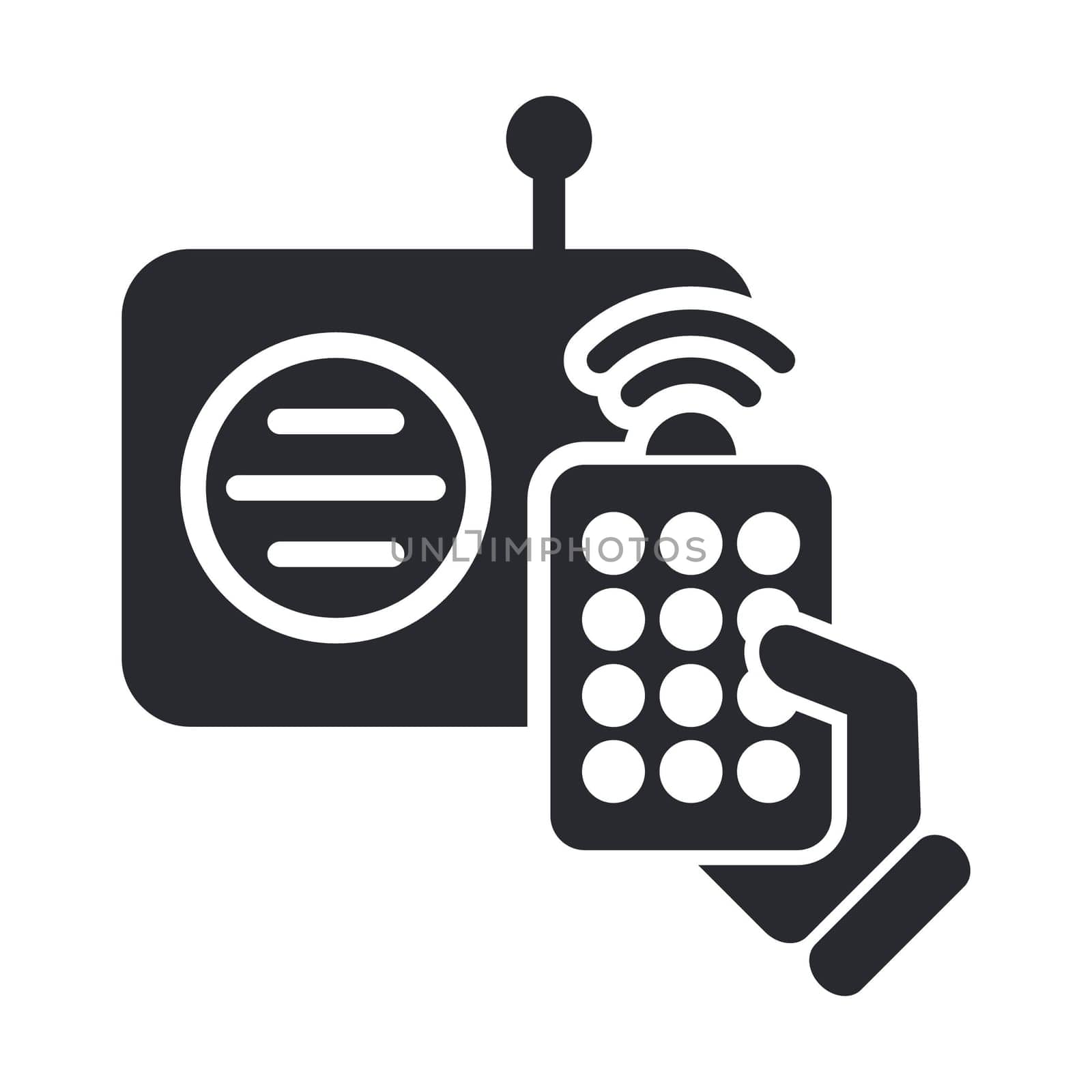 Vector illustration of single isolated radio remote icon