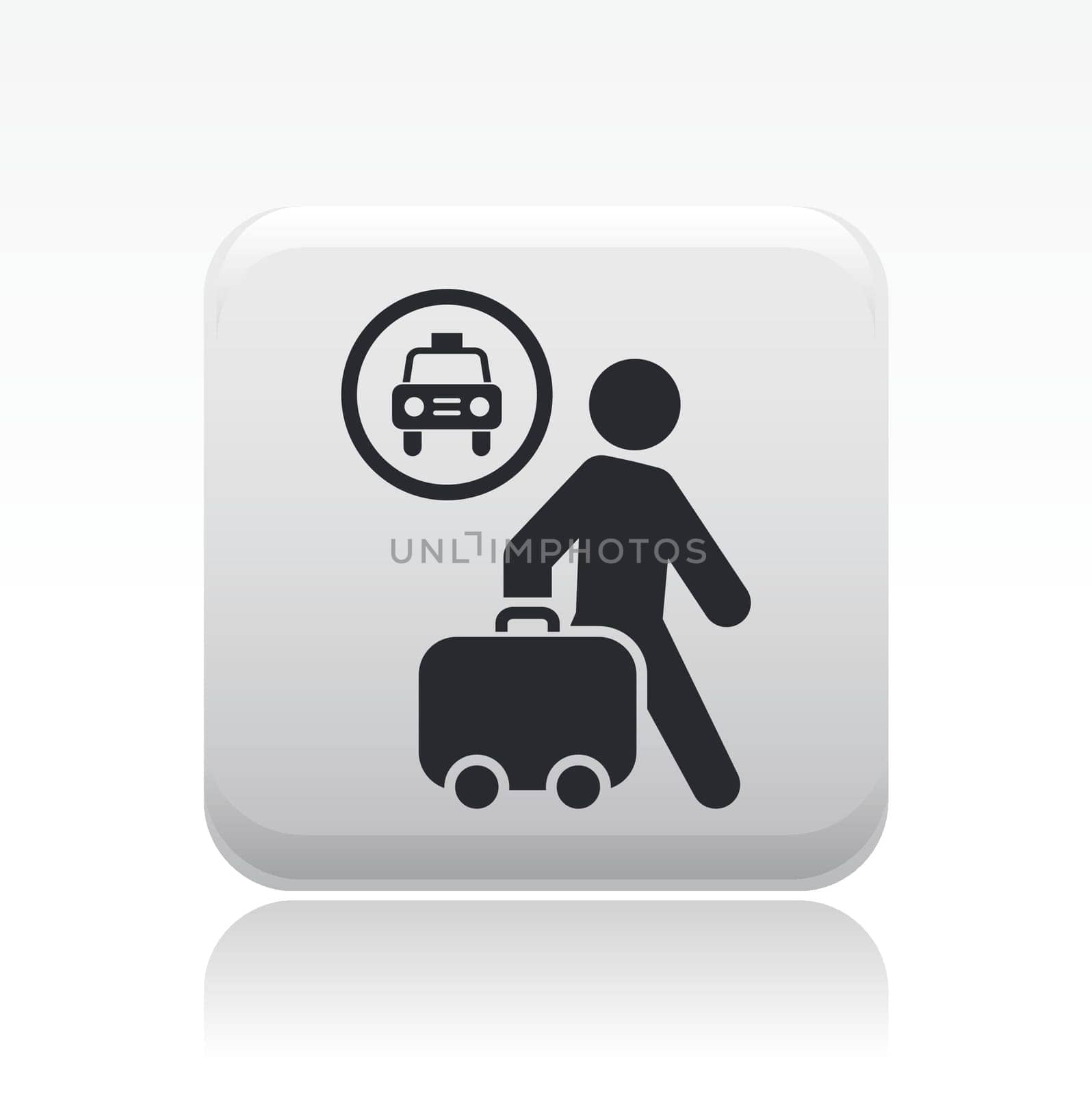 Vector illustration of single isolated taxi travel icon
