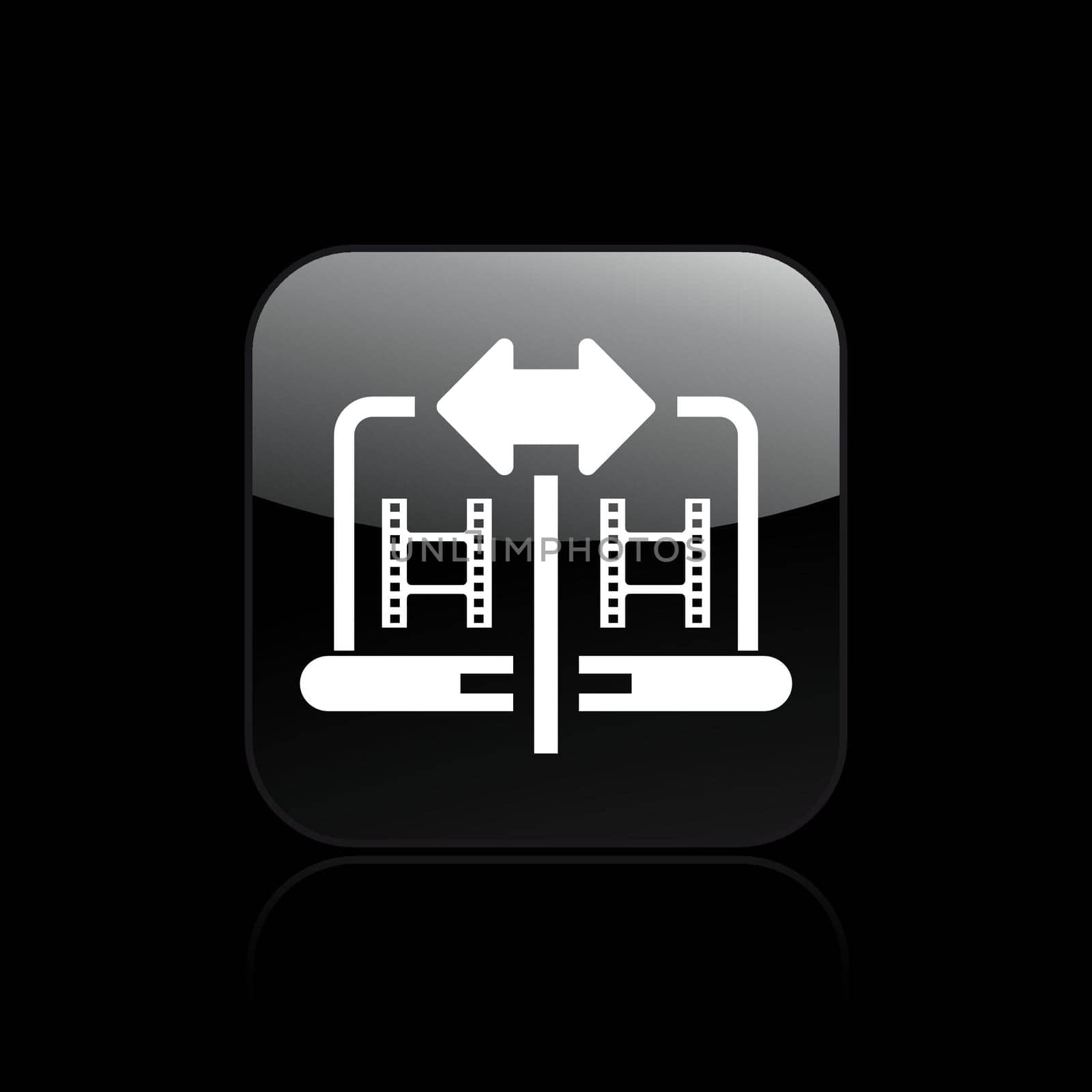 Vector illustration of single isolated sharing video icon