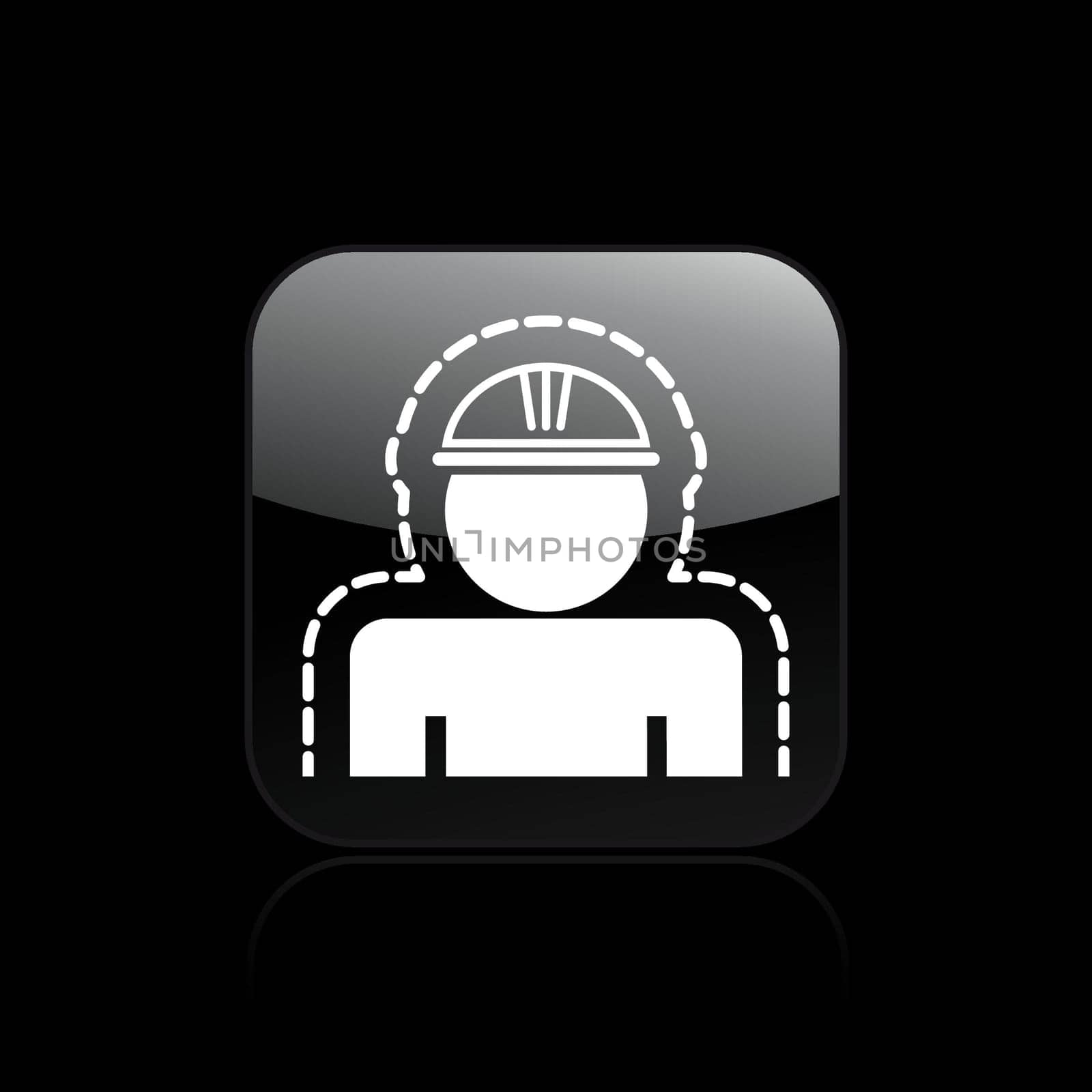 Vector illustration of single isolated worker icon