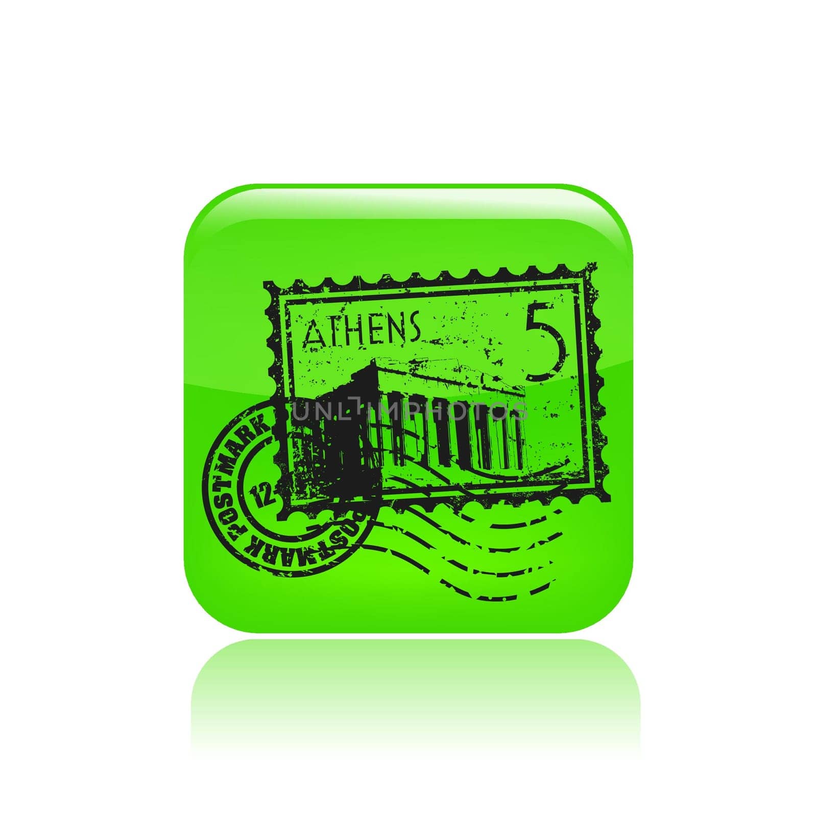 Vector illustration of single isolated Athens icon