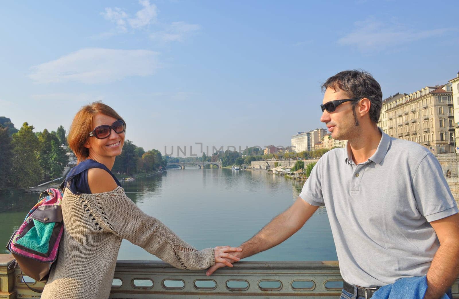An happy couple in Turin, in wedding day