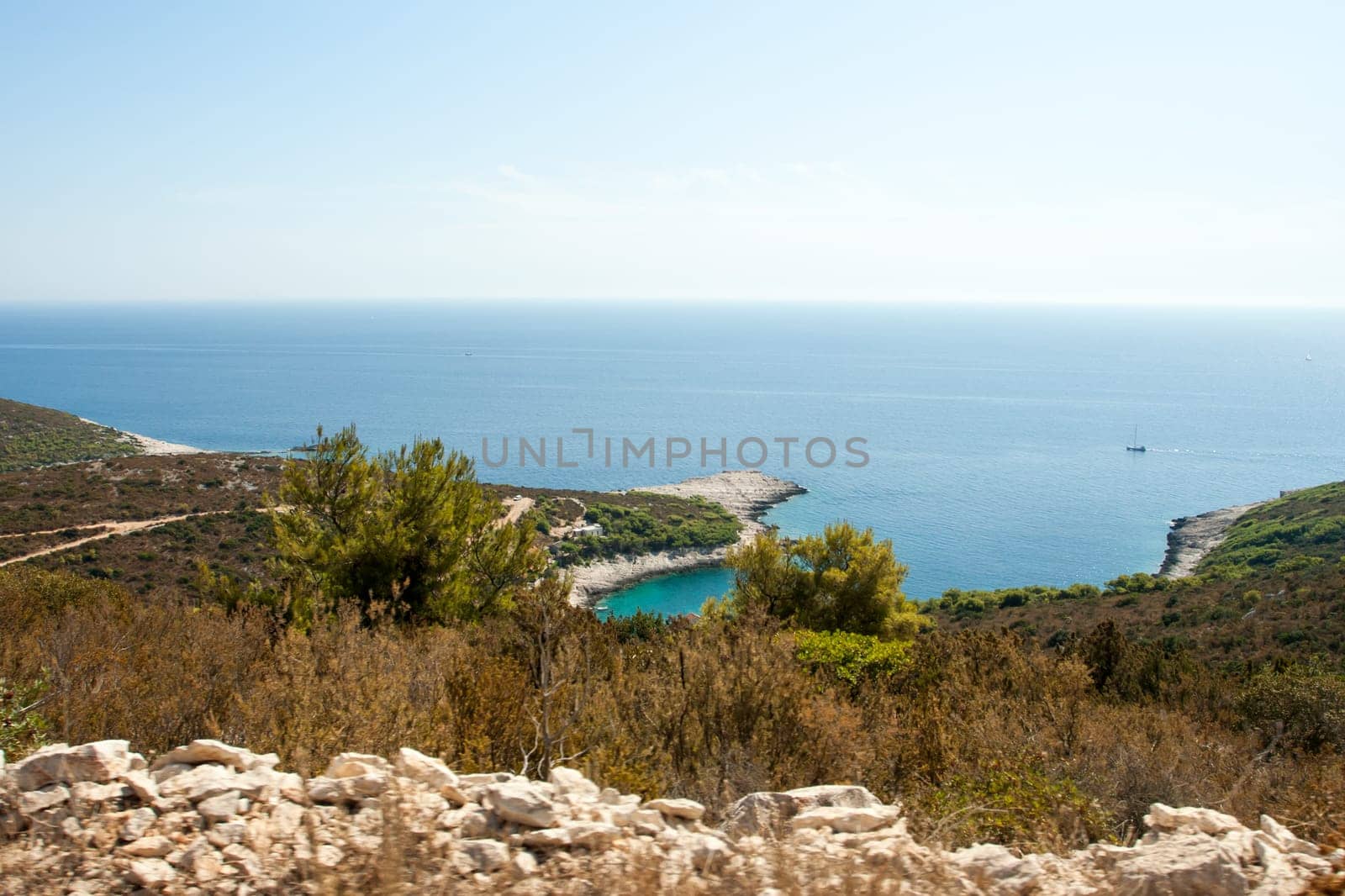 A scenic bay of Vis island in Croatia