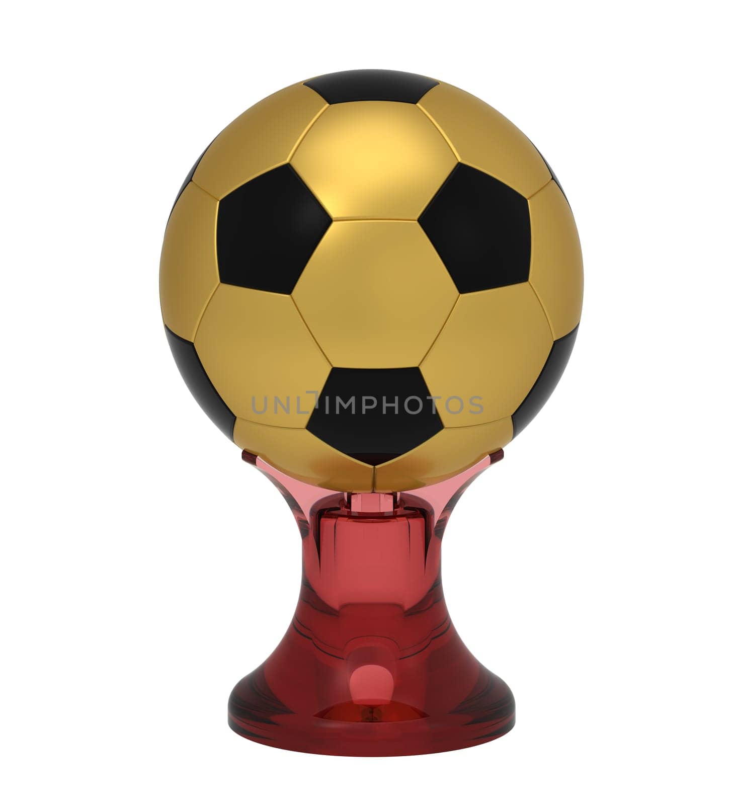 Ball on stand, cup, isolated on white, 3d render
