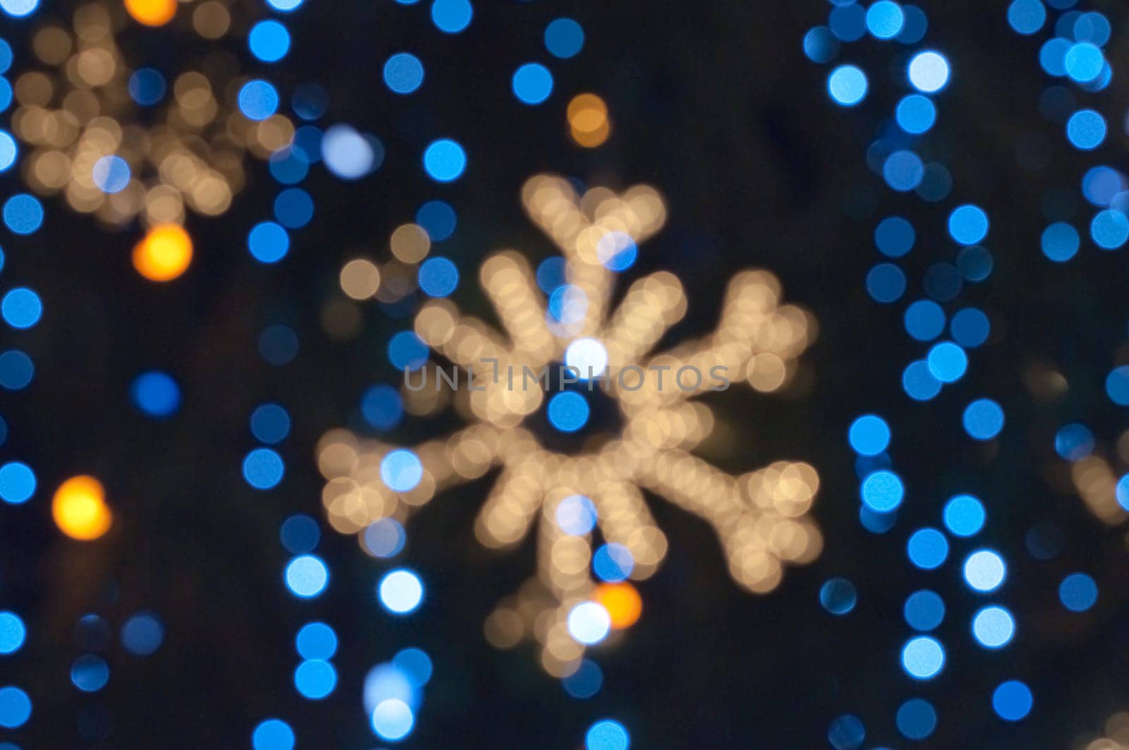 Defocused abstract christmas background, out of focus light spots forming a soft background