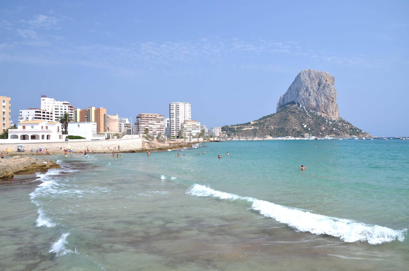 Sandy beach in Calpe, Spain