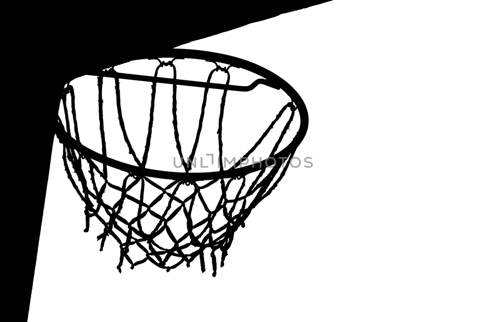 Basketball sport basket black silhouette isolated on white