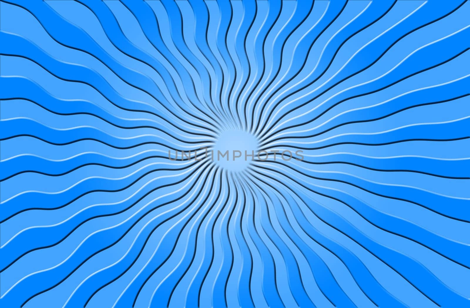 Blue beveled sun rays are very wavy