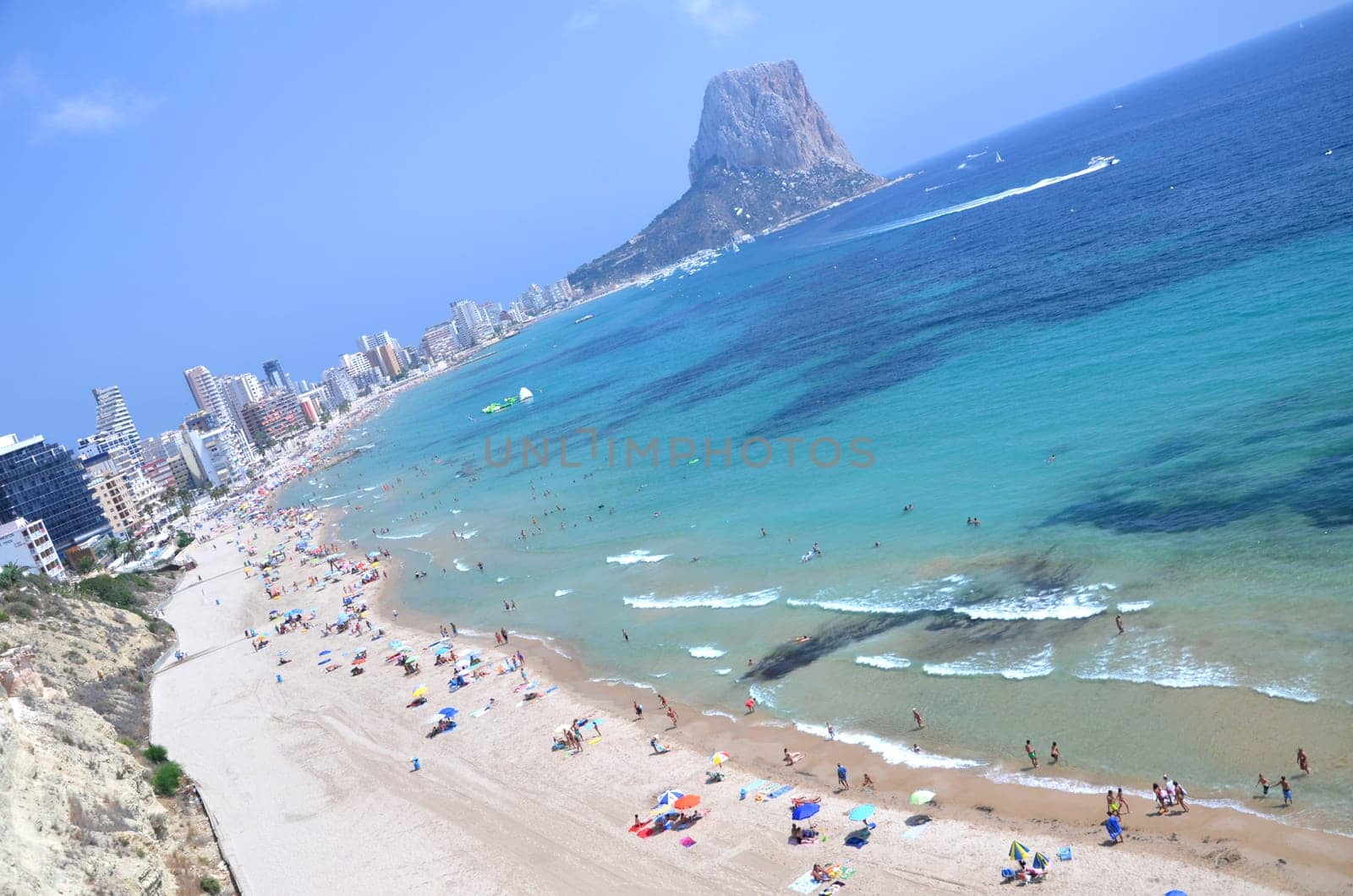 Sandy beach in Calpe, Spain