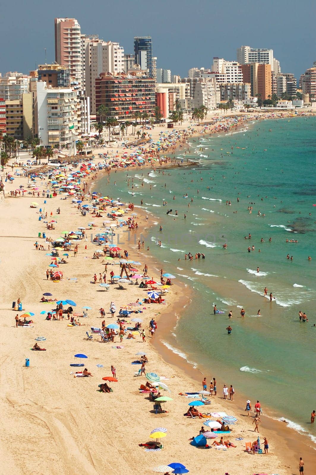 Sandy beach in Calpe, Spain