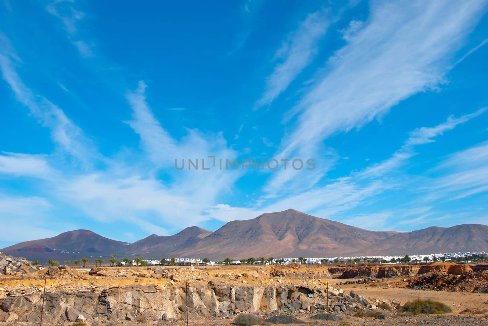 Barren Landscape and Extinct Volcanoes in the Canary Islands