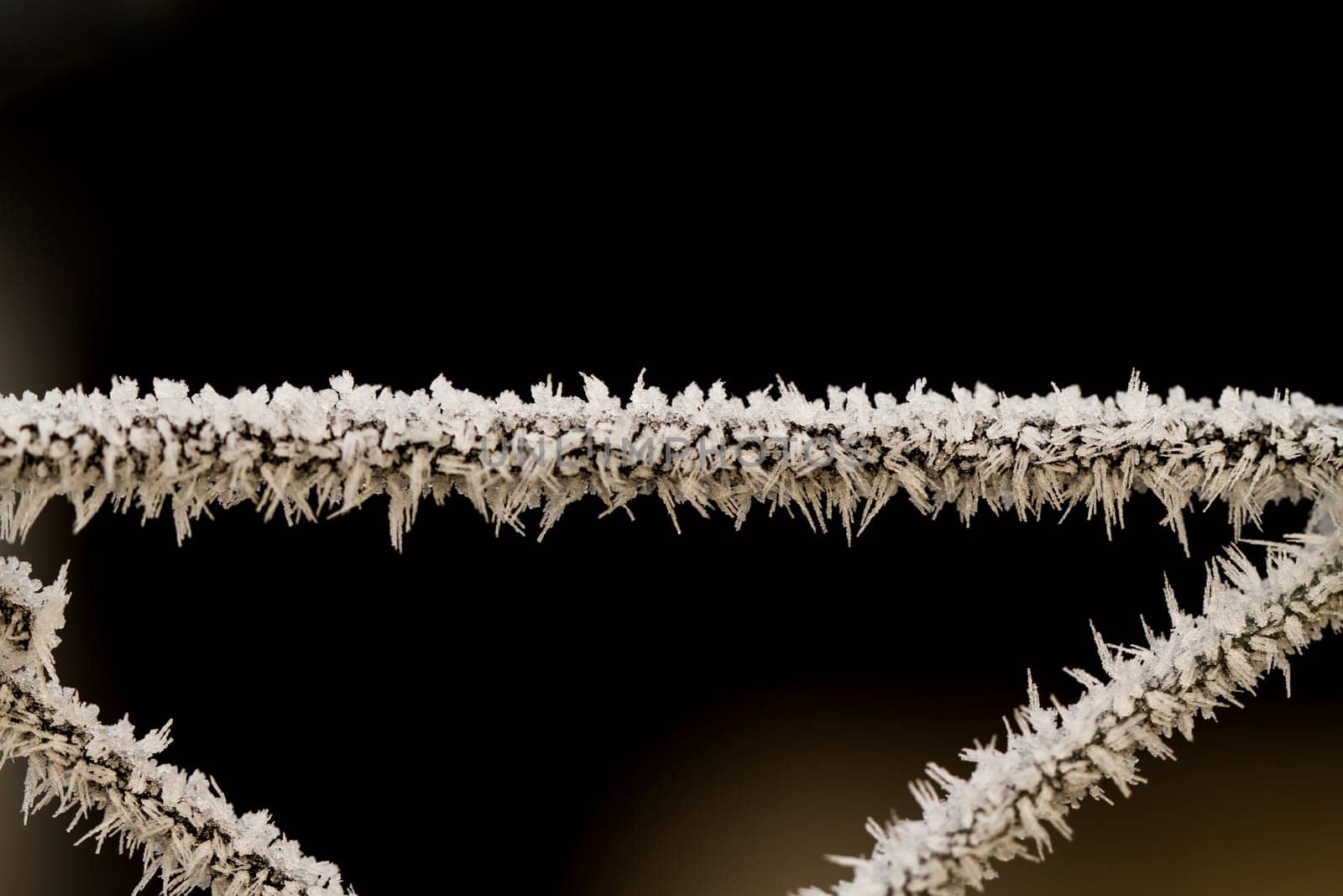 wire fence texture with hoarfrost overlay