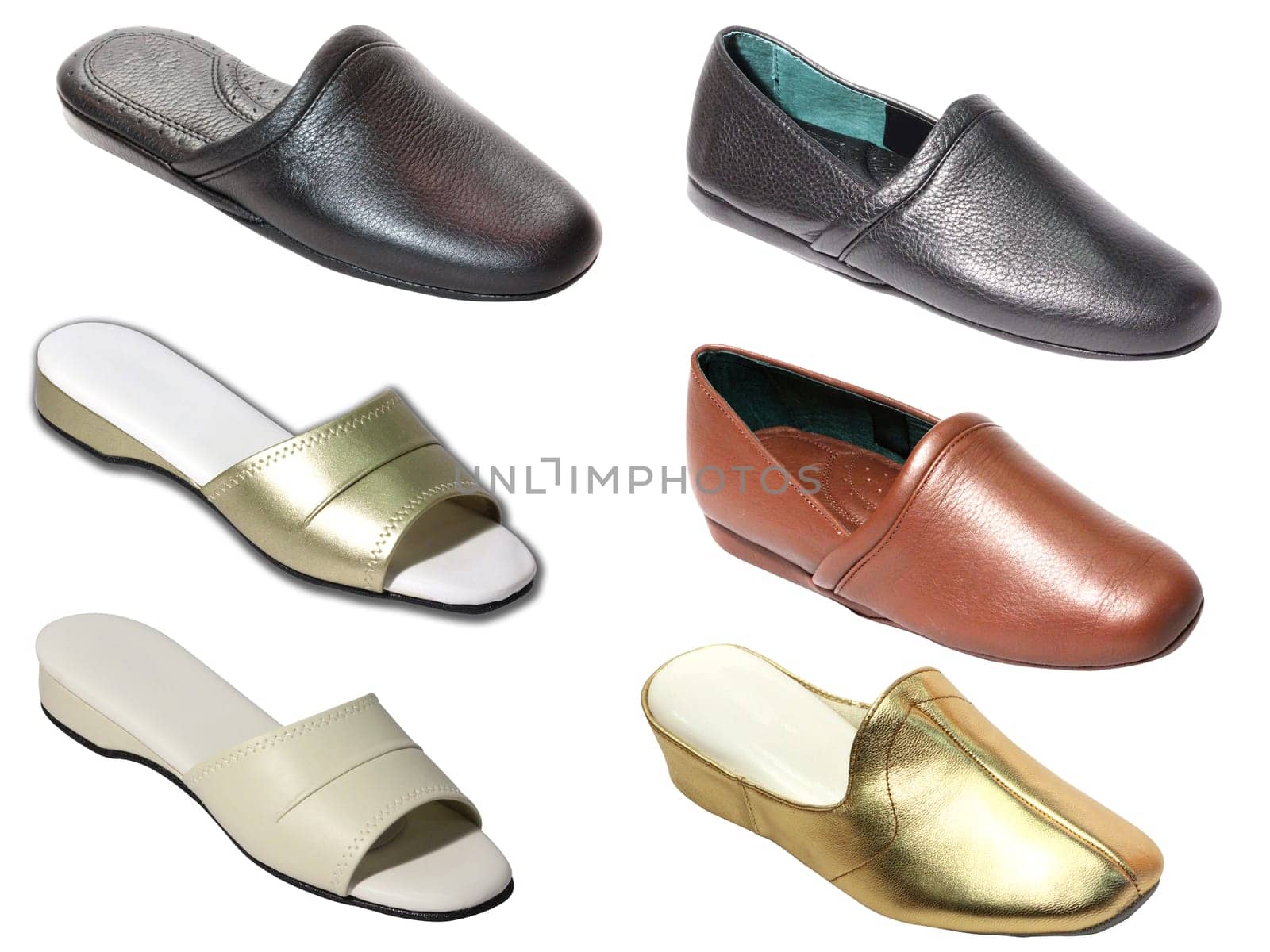 Fashionable slippers shoes over a white background