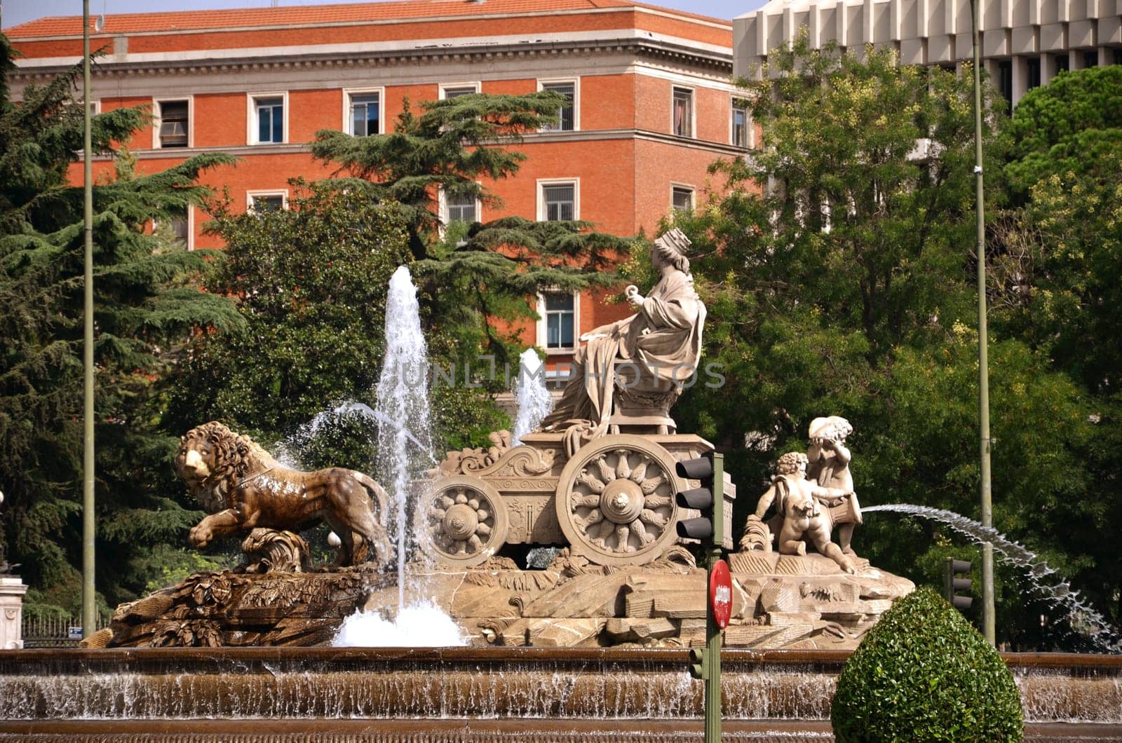 Cibeles Fountain on Plaza de Cibeles in Madrid, Spain