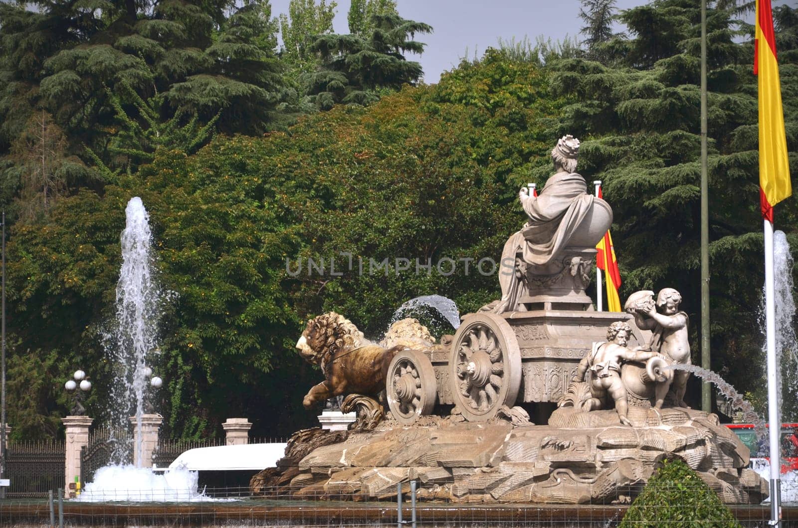 Cibeles Fountain on Plaza de Cibeles in Madrid, Spain