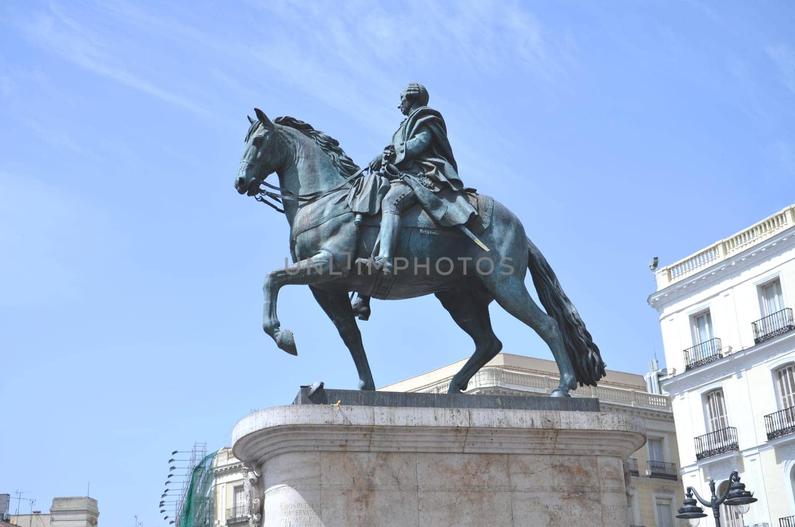 The monument of Charles III on Puerta del Sol in Madrid, Spain