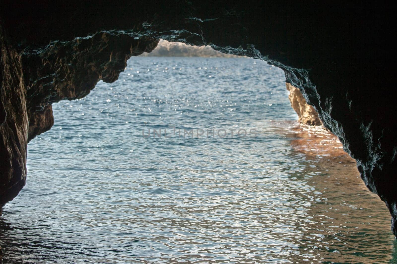 sea cave on the rocky coast