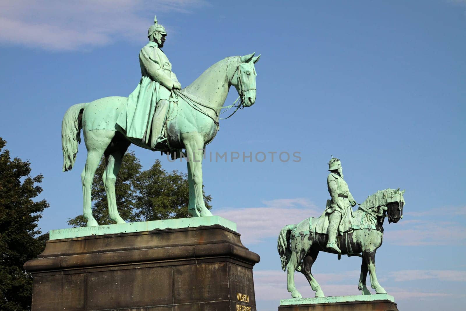 Equestrian statues of Kaiser Wilhelm and Barbarossa in Goslar