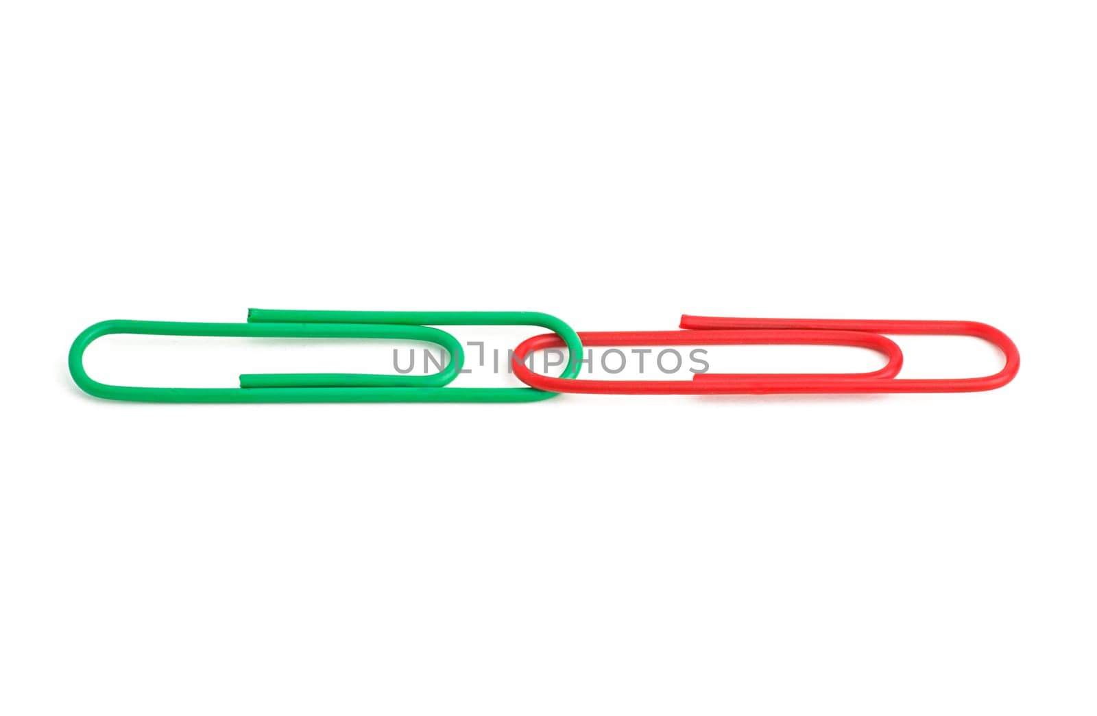 Two linked paper clips