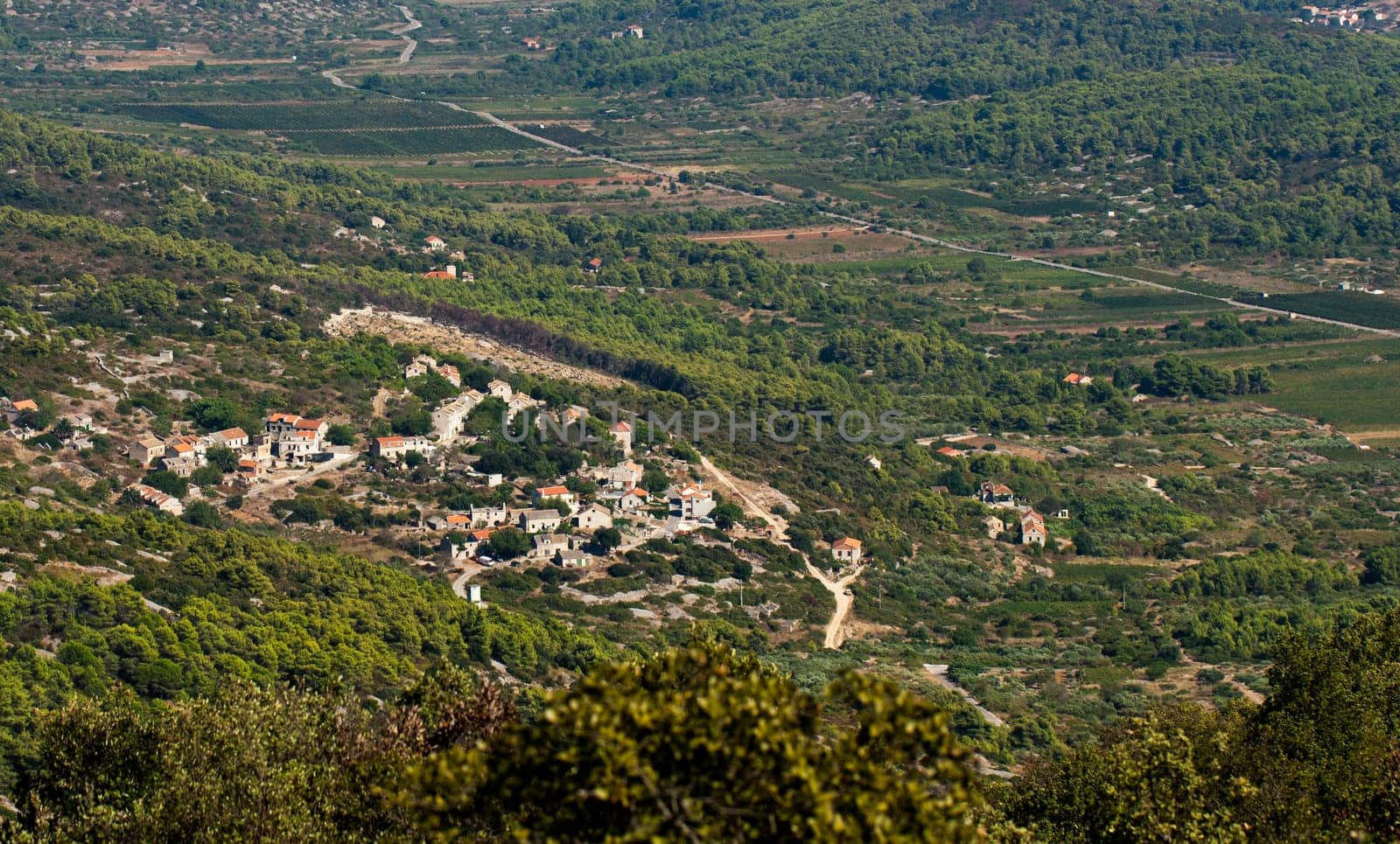 Small town, in desert of Vis island , Croatia