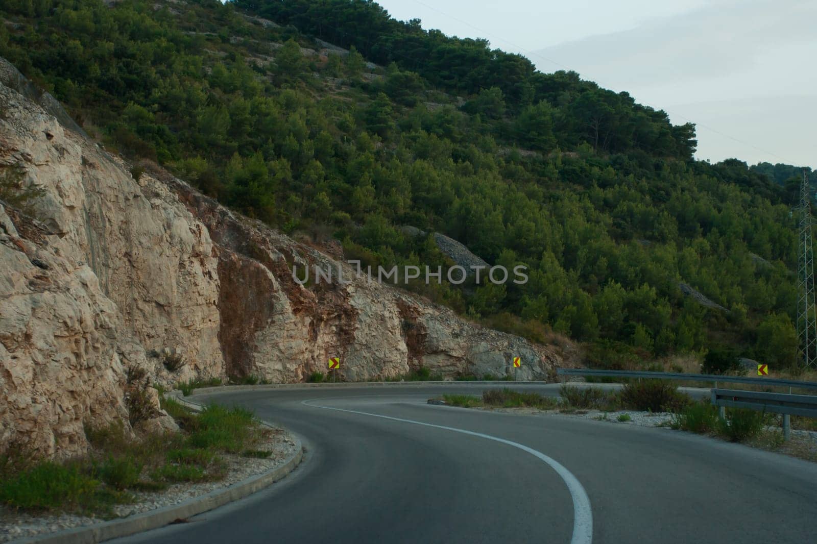 winding road in the mountain in vis island