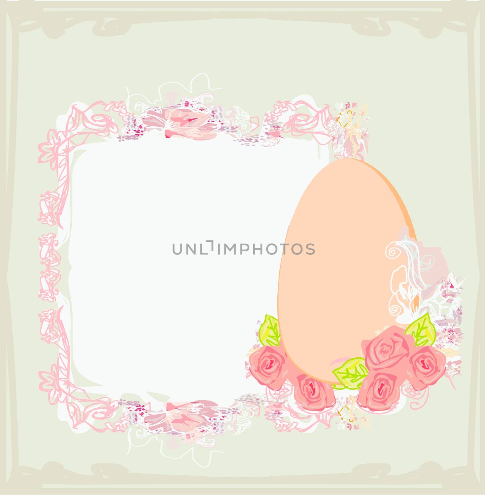 Easter Egg On Grunge Background