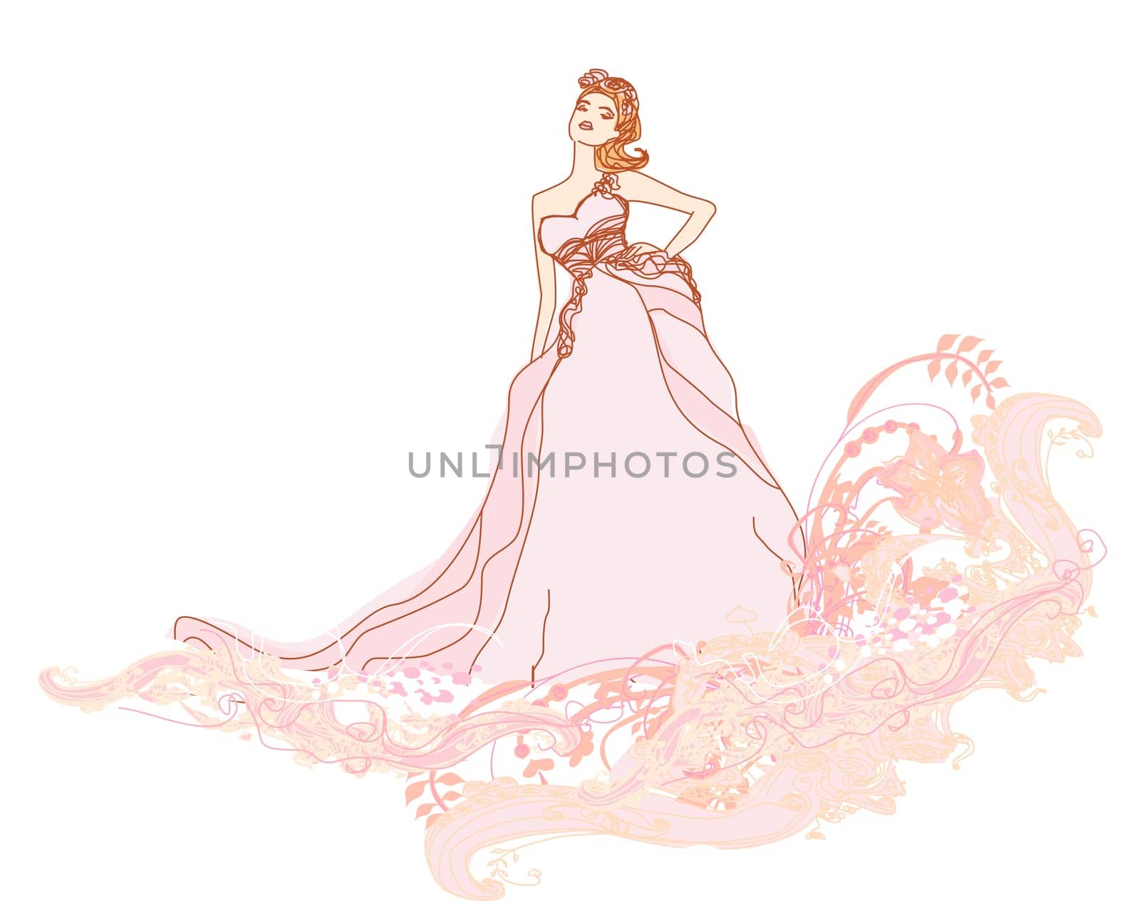 Beautiful bride in white dress card