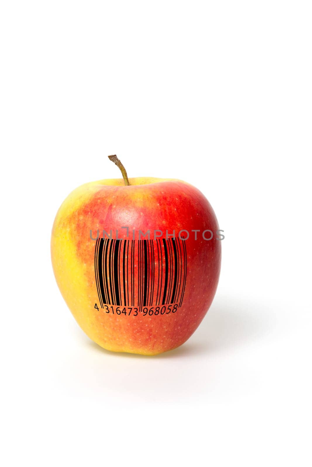 Apple with barcode