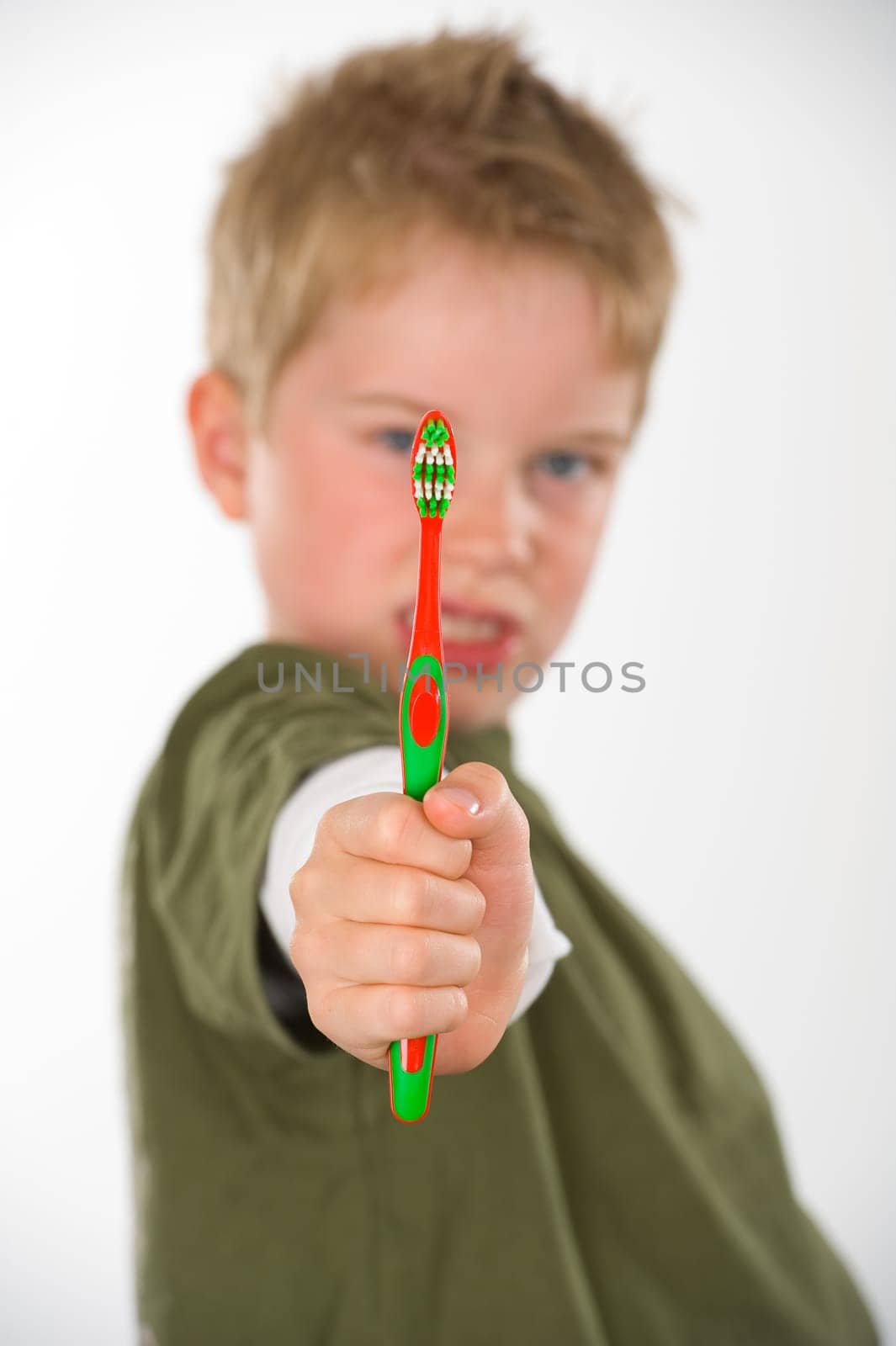 boy is brushing tooth