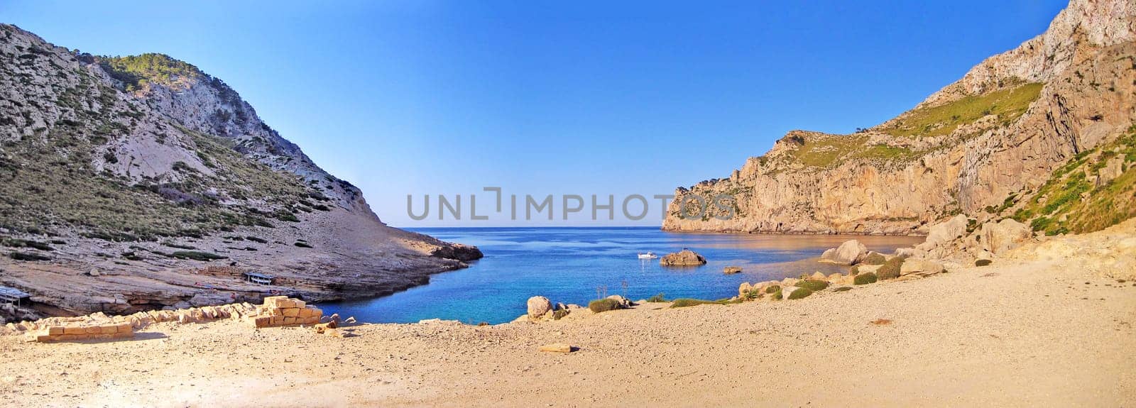 Romantic bay Cala Figuera in the north of the isle majorca, spain