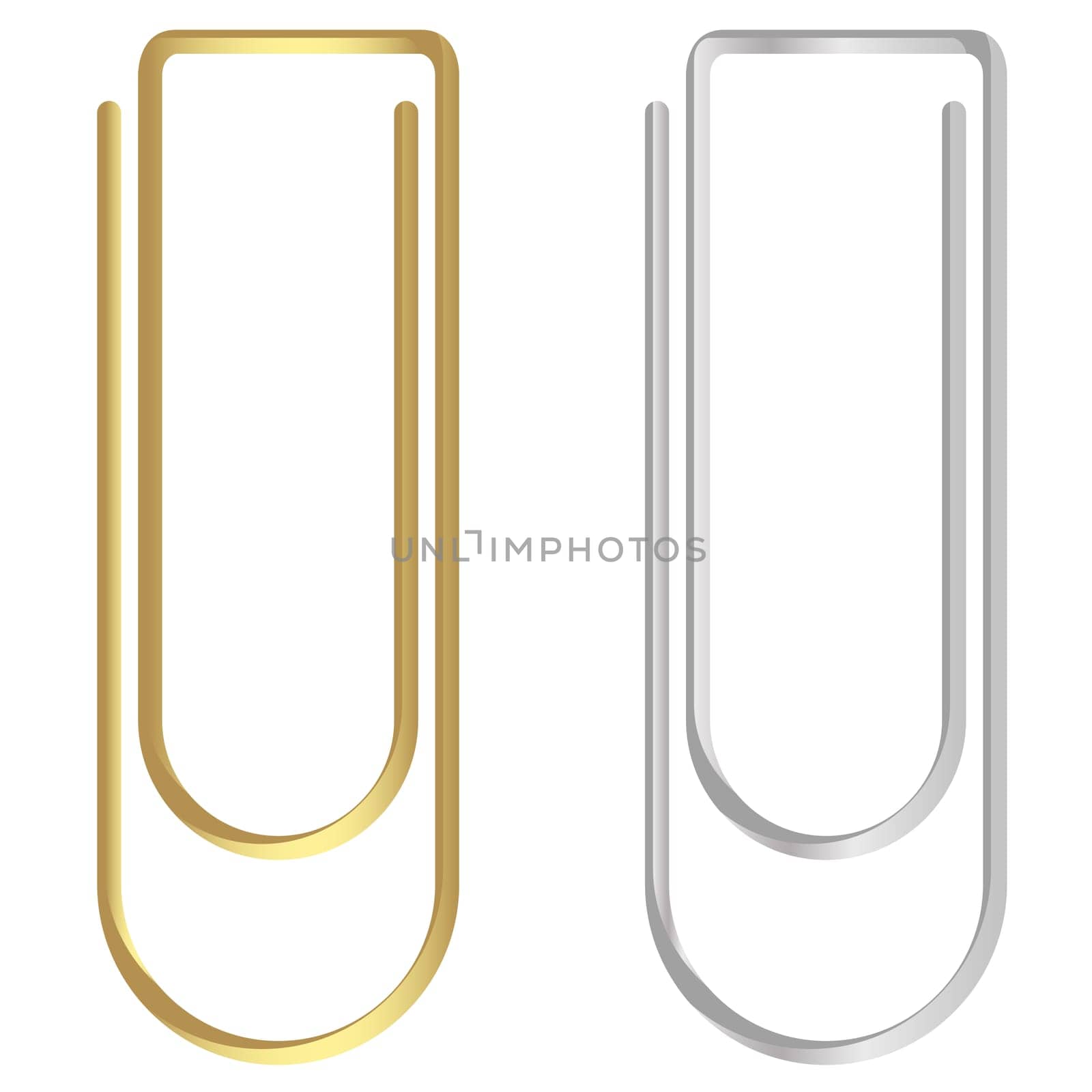 Paper clips gold silver