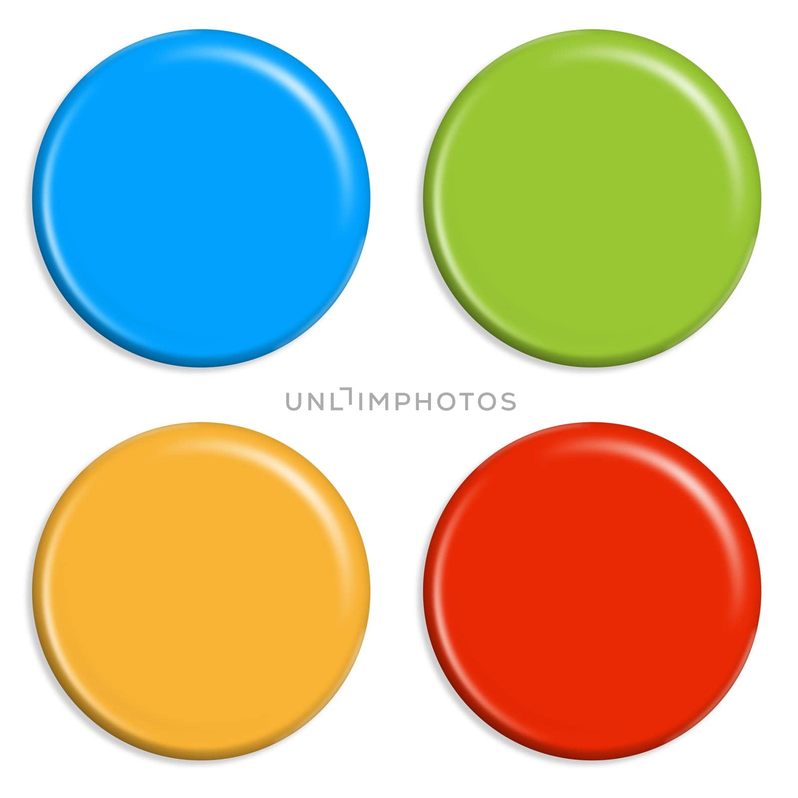 4 coloured magnets