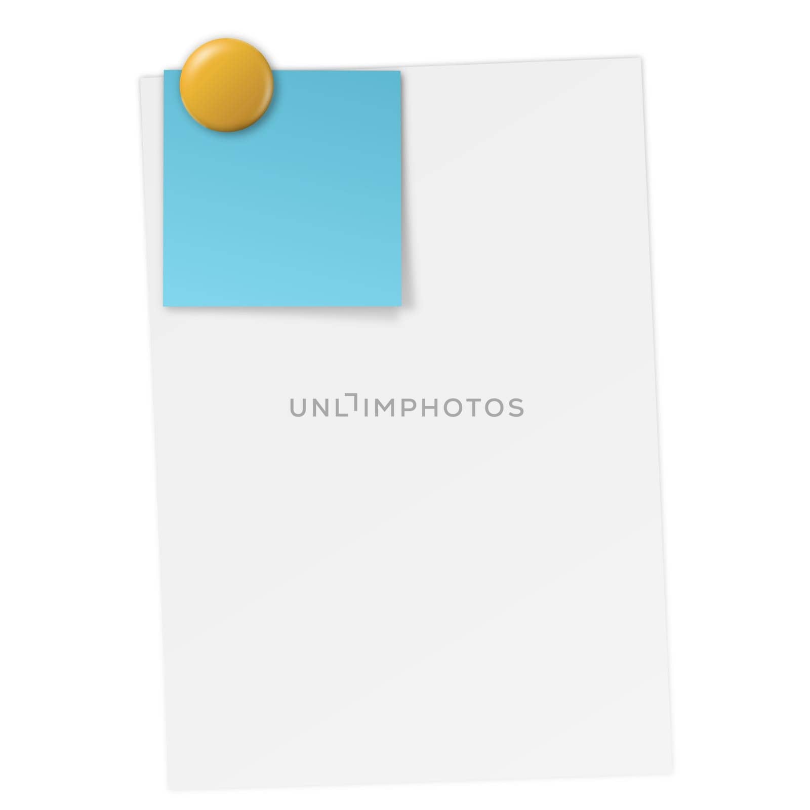 White note with sticky note and magnet