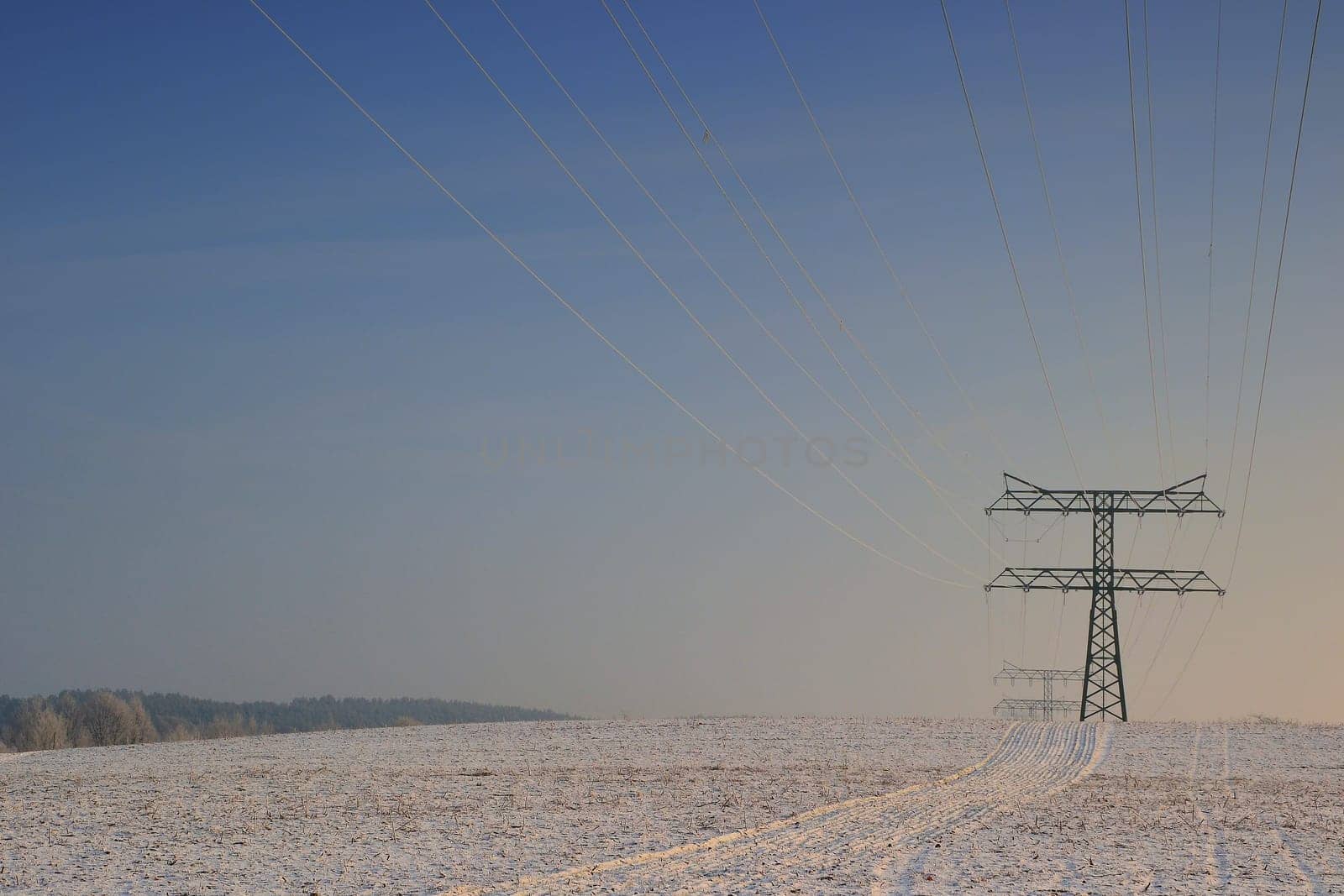 Power pole in winter