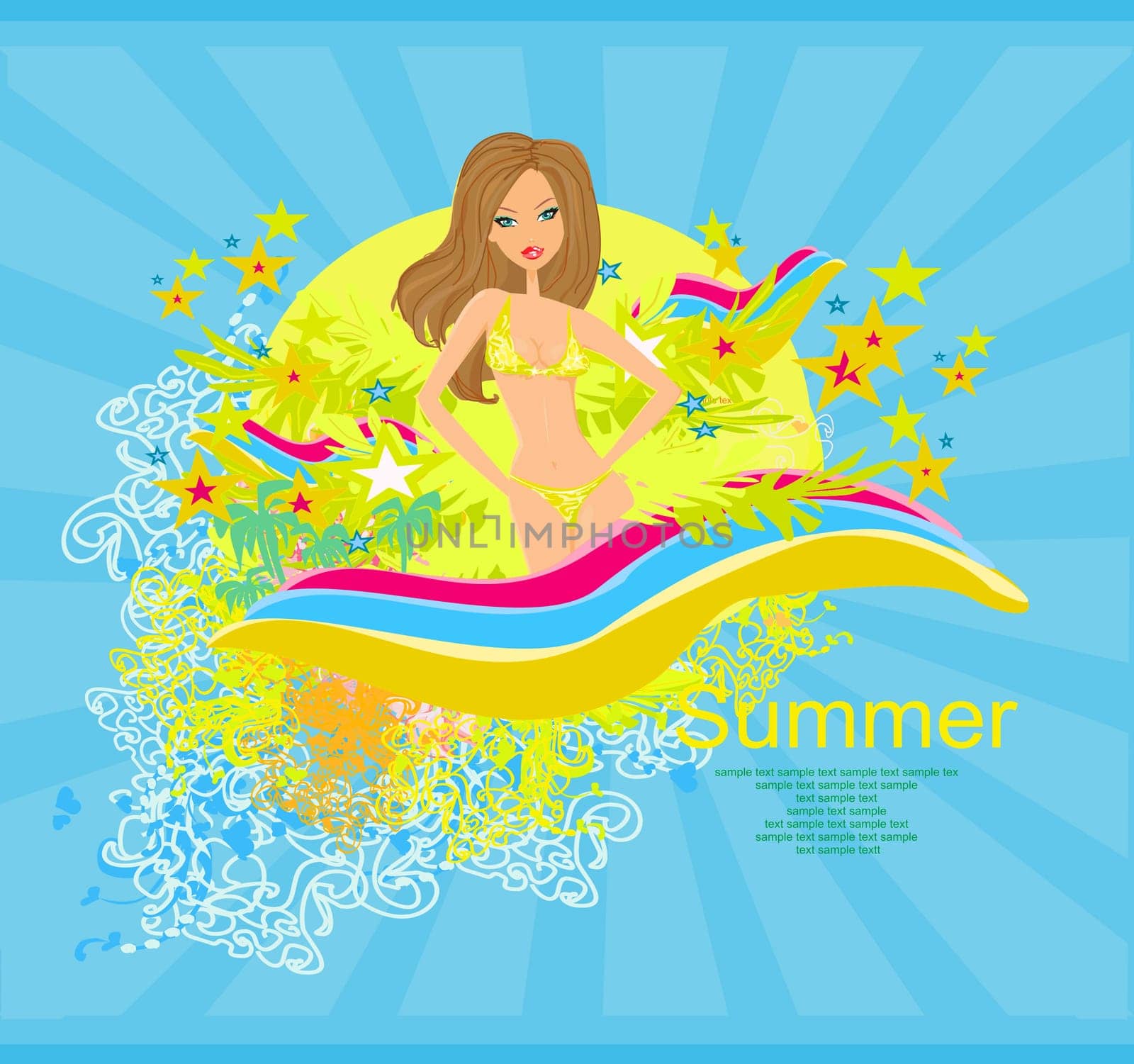 Tropical girl poster