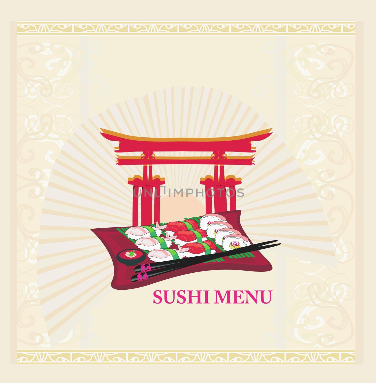 template of traditional Japanese food menu