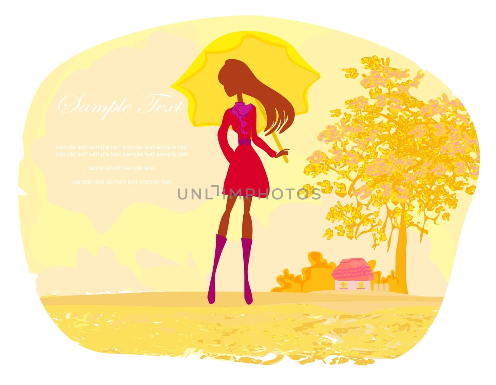stylish woman with umbrella