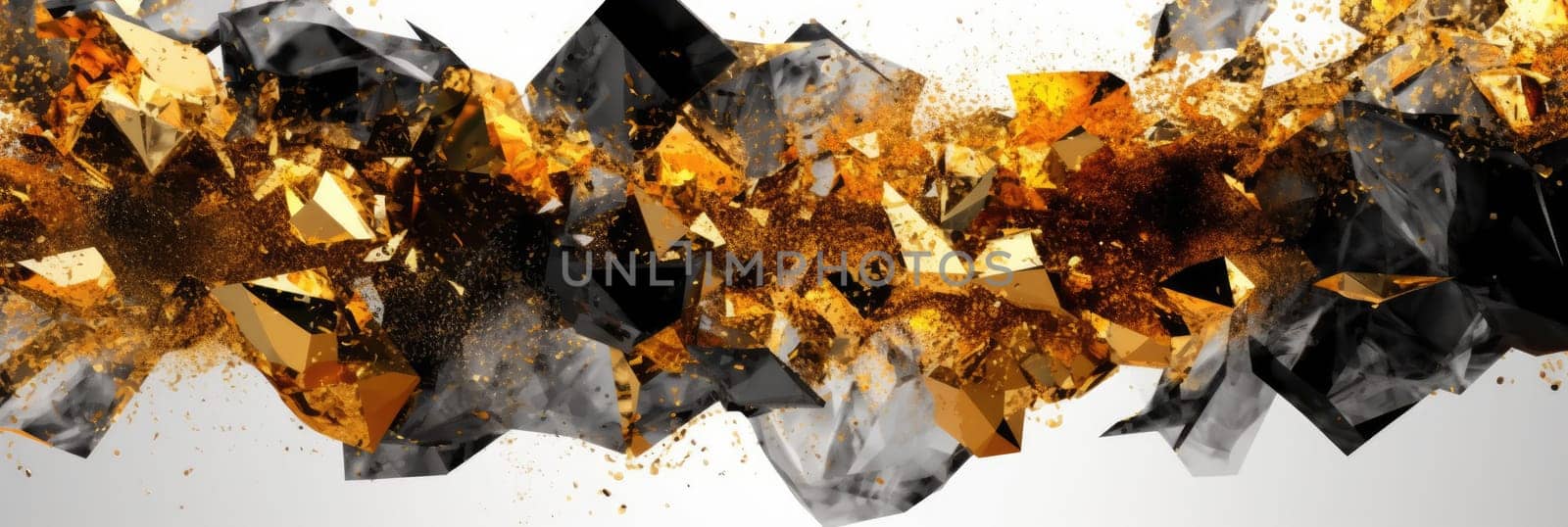 Abstract watercolor artwork mixed with buzzy geometric shapes for background of social media banner generative AI image