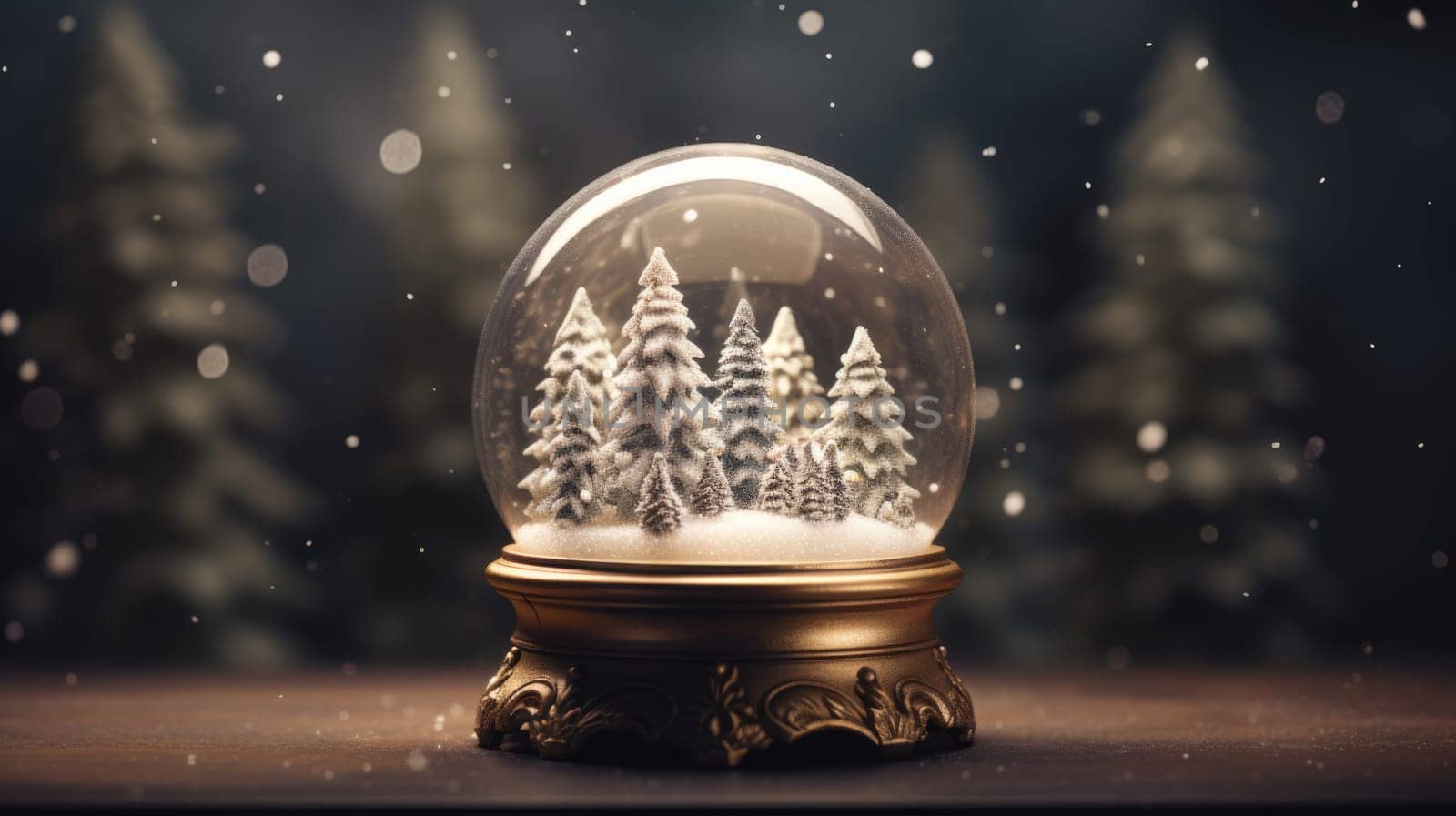 x'mas christmas winter snowglobe cabin, ai