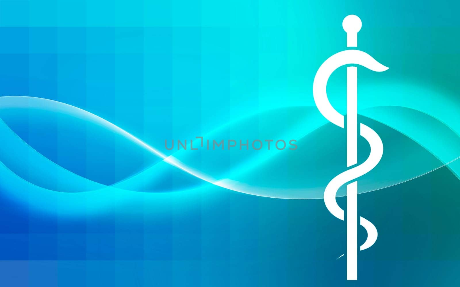 Waves Symbol Medicine - Aesculapius' Staff