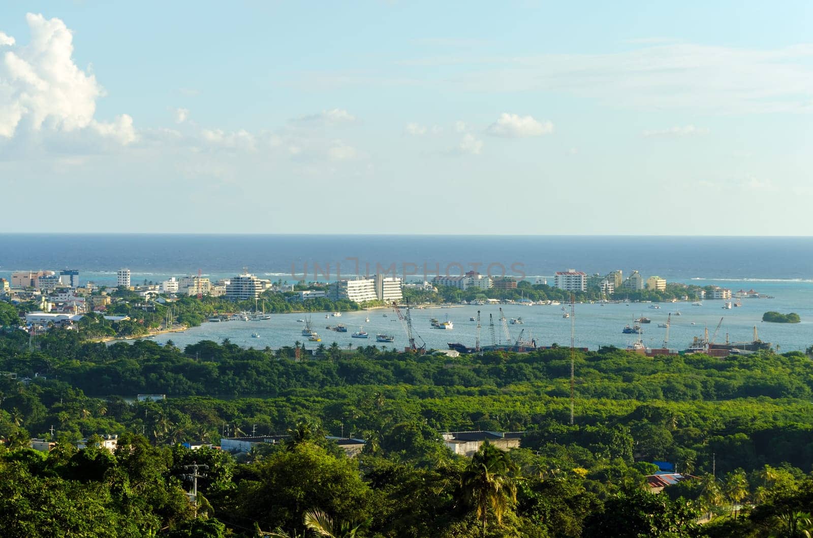 The harbor of San Andres city in San Andres y Providencia, Colombia