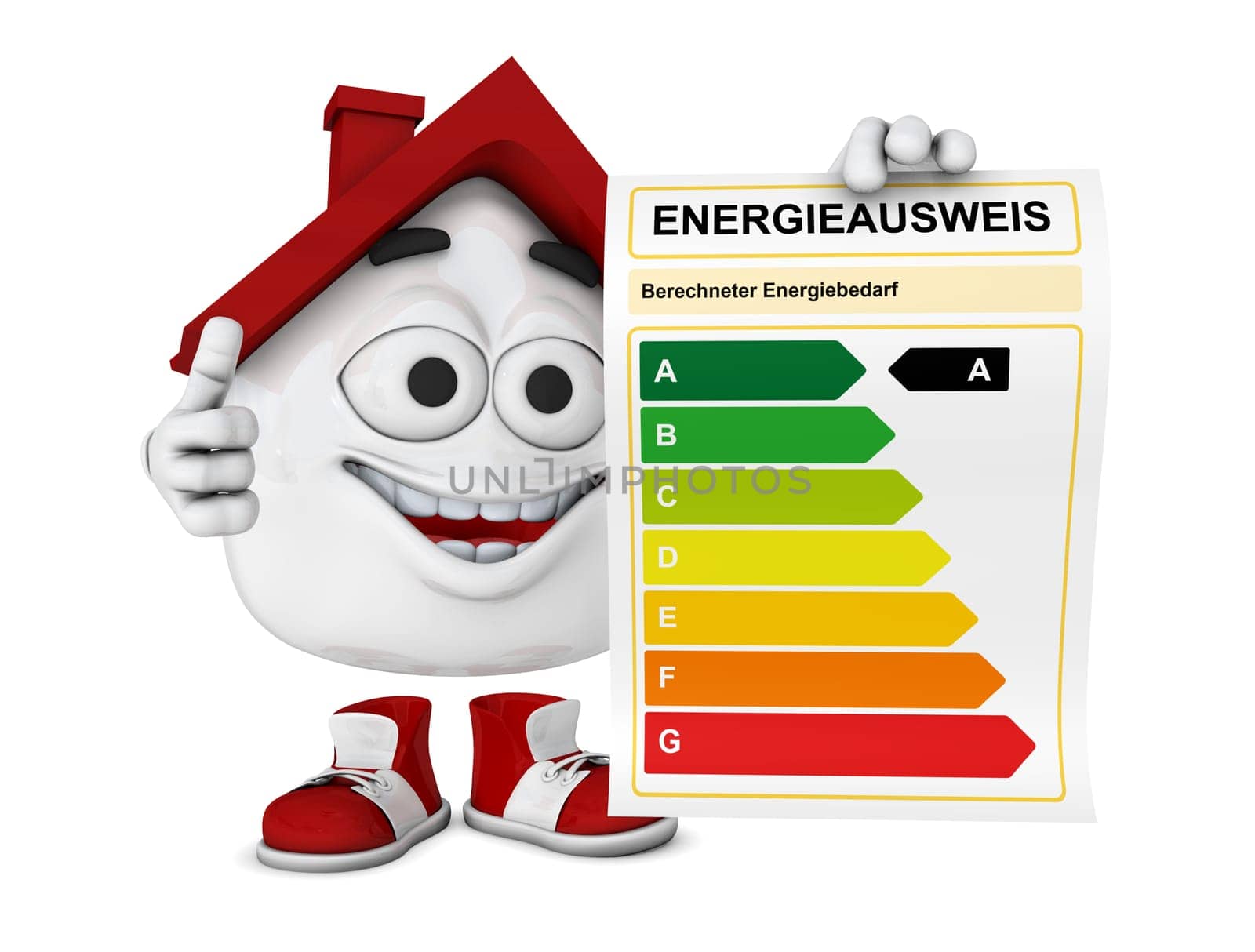 Small 3D House Red - Energy Performance Certificate Concept 2