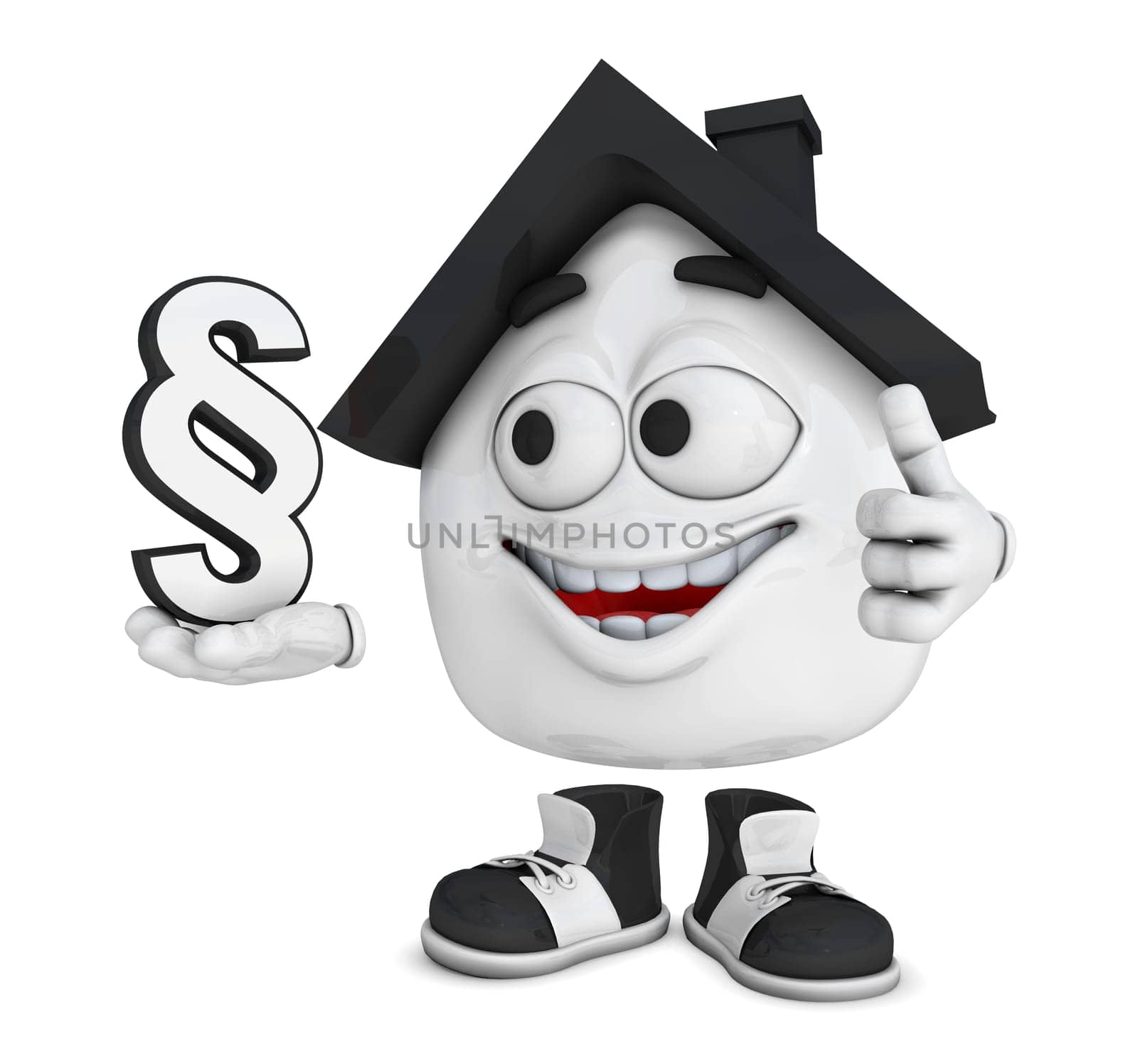 Small 3D House Black - Paragraph Icon