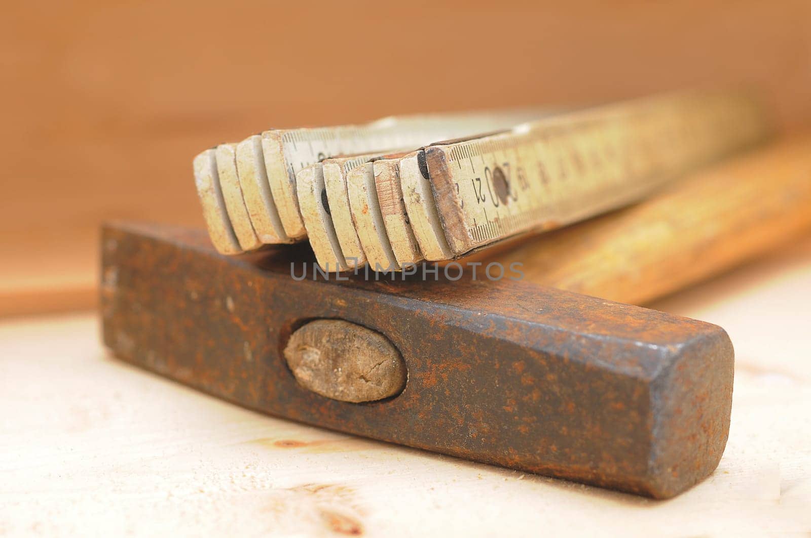 Hammer and folding rule