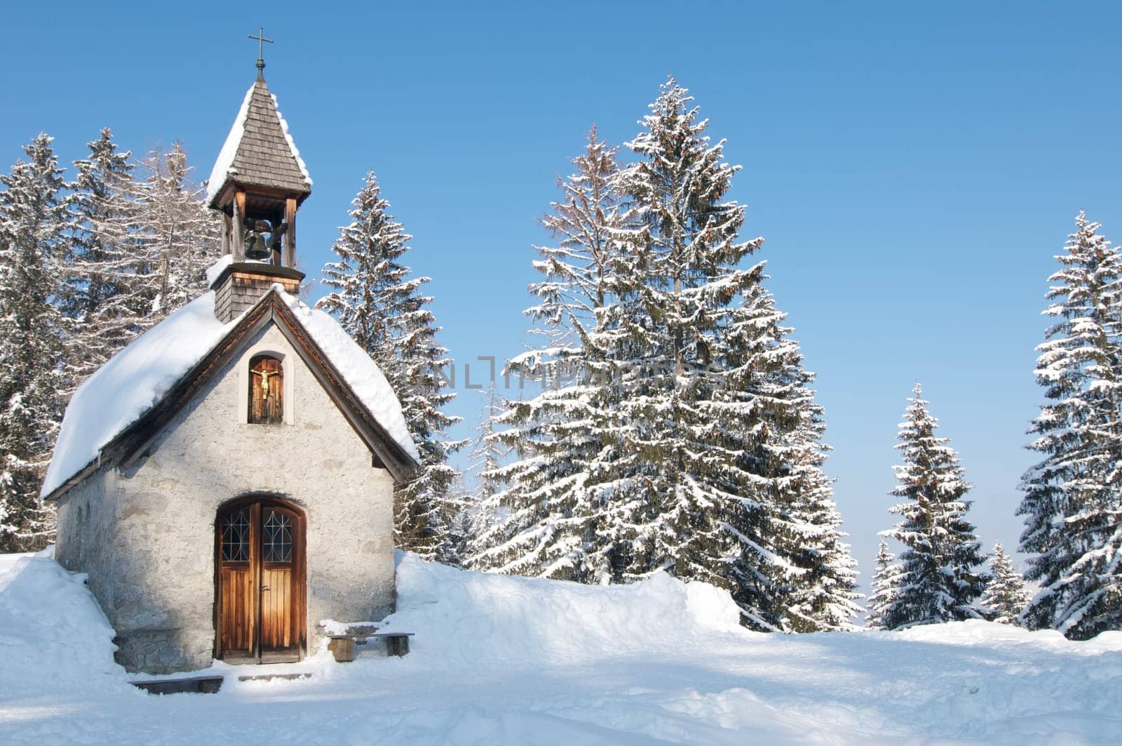 Chapel in the snow