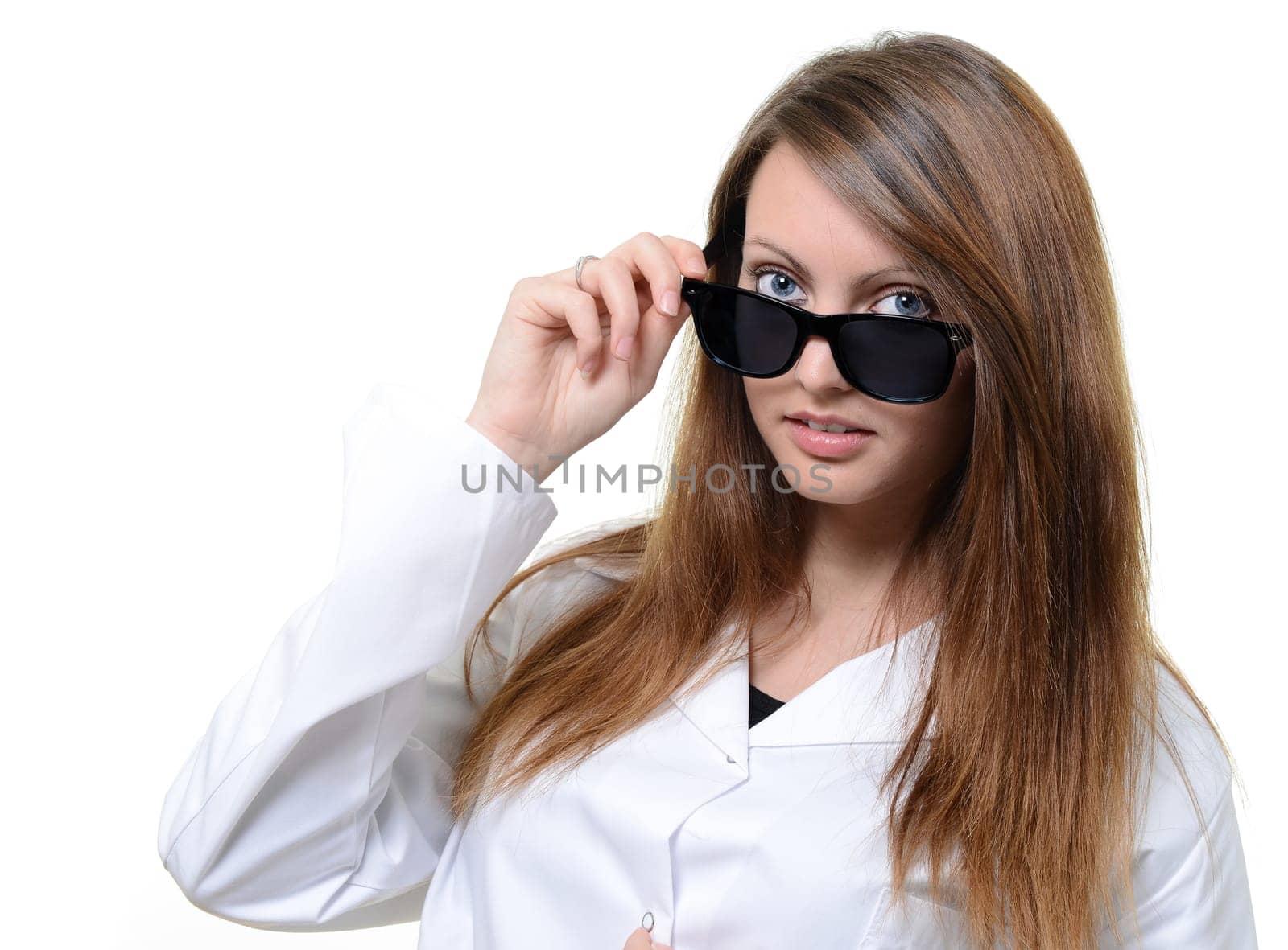 Pretty doctor with glasses