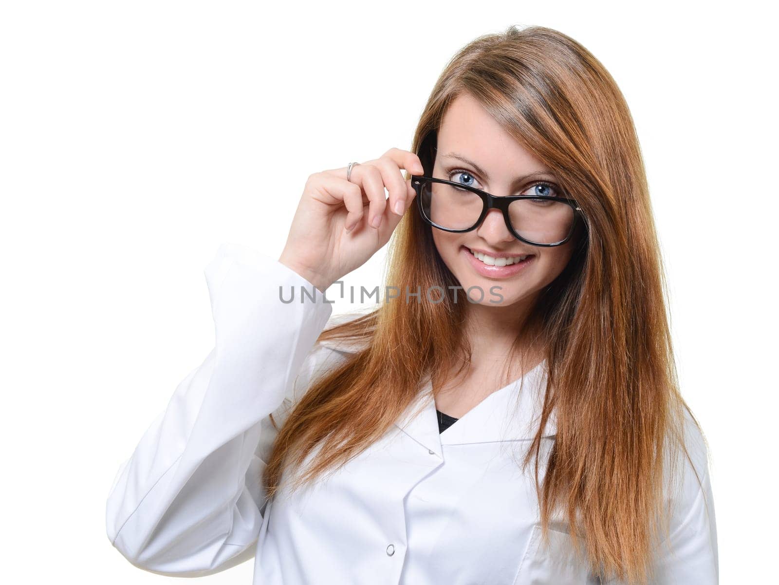 Pretty doctor with glasses
