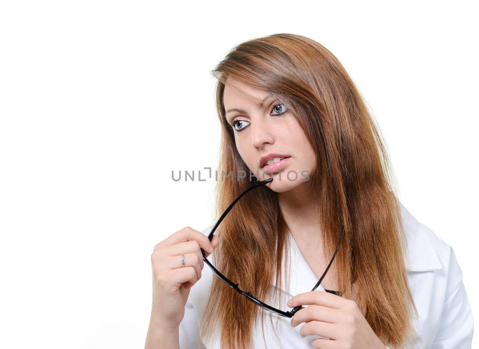 Pretty doctor with glasses