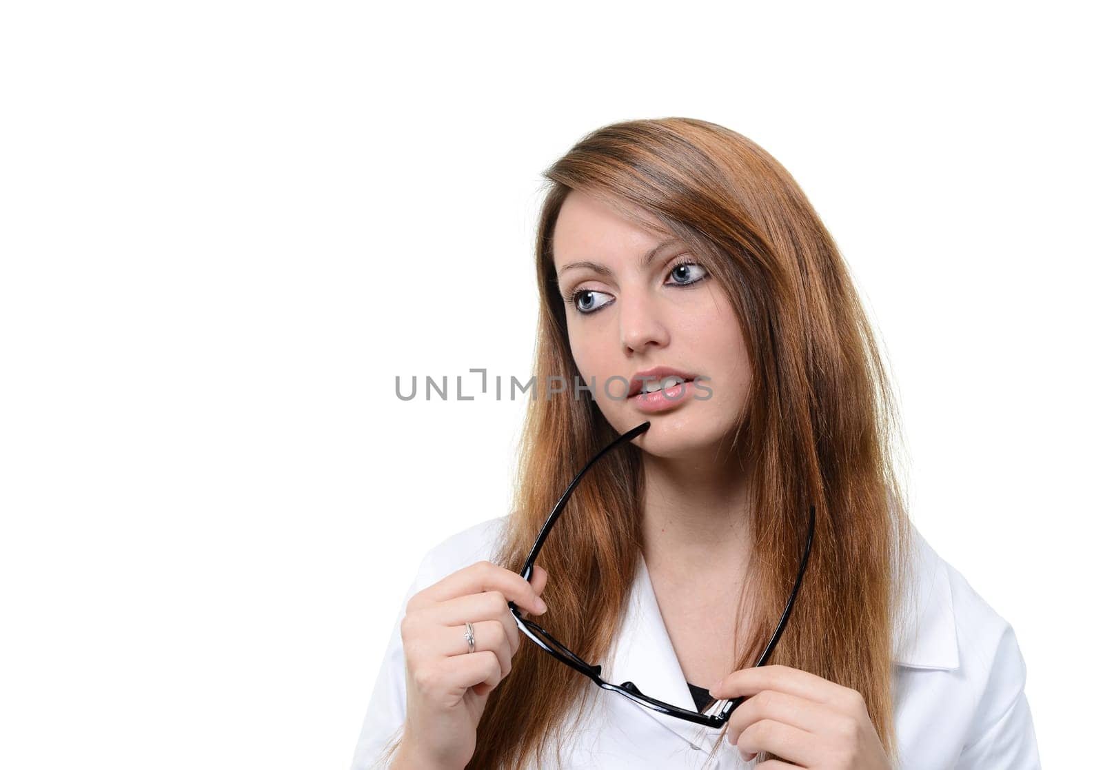 Pretty doctor with glasses