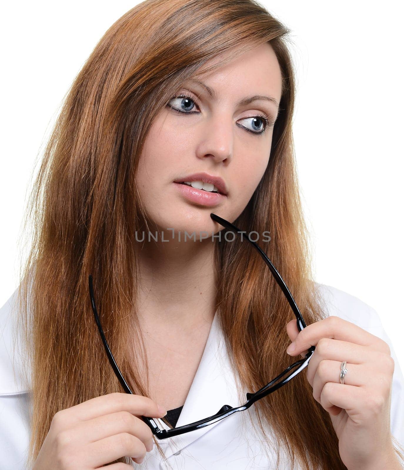 Pretty doctor with glasses